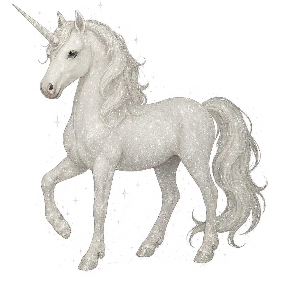 sparkly white unicorn emoji