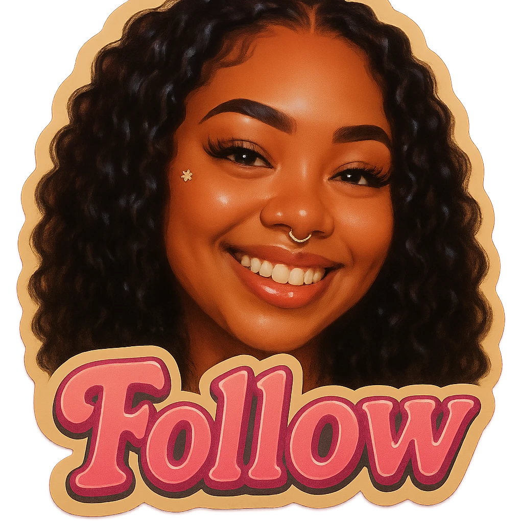 Smiling add the words W Follow in pink emoji