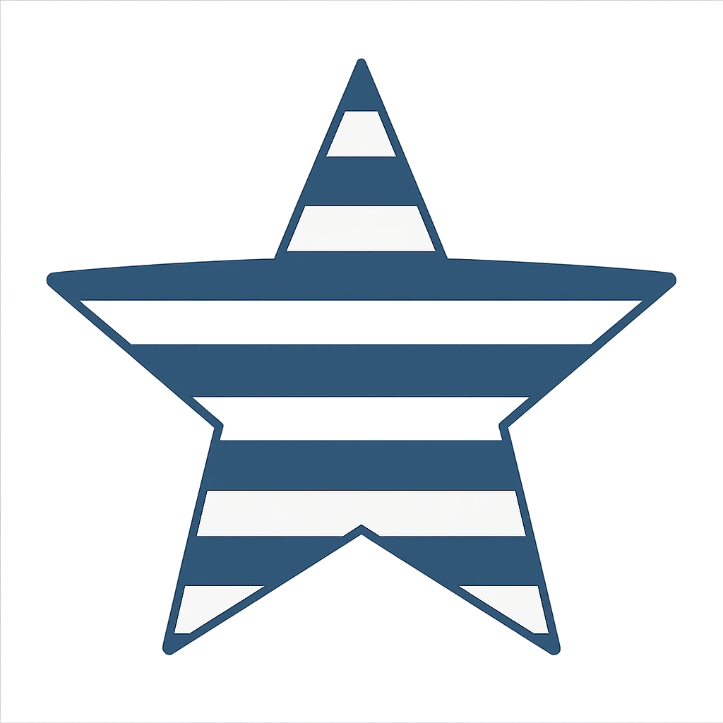star with a striped pattern emoji