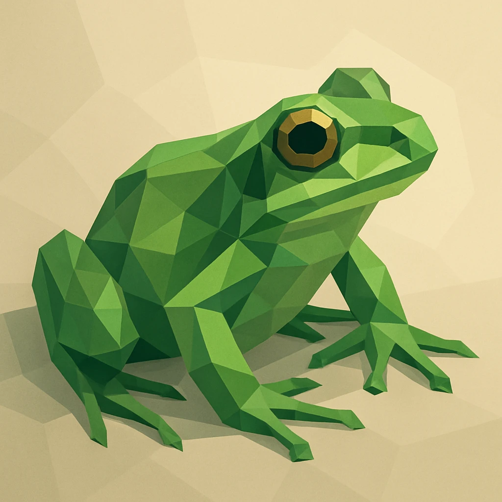 low-poly polygonal frog illustration emoji