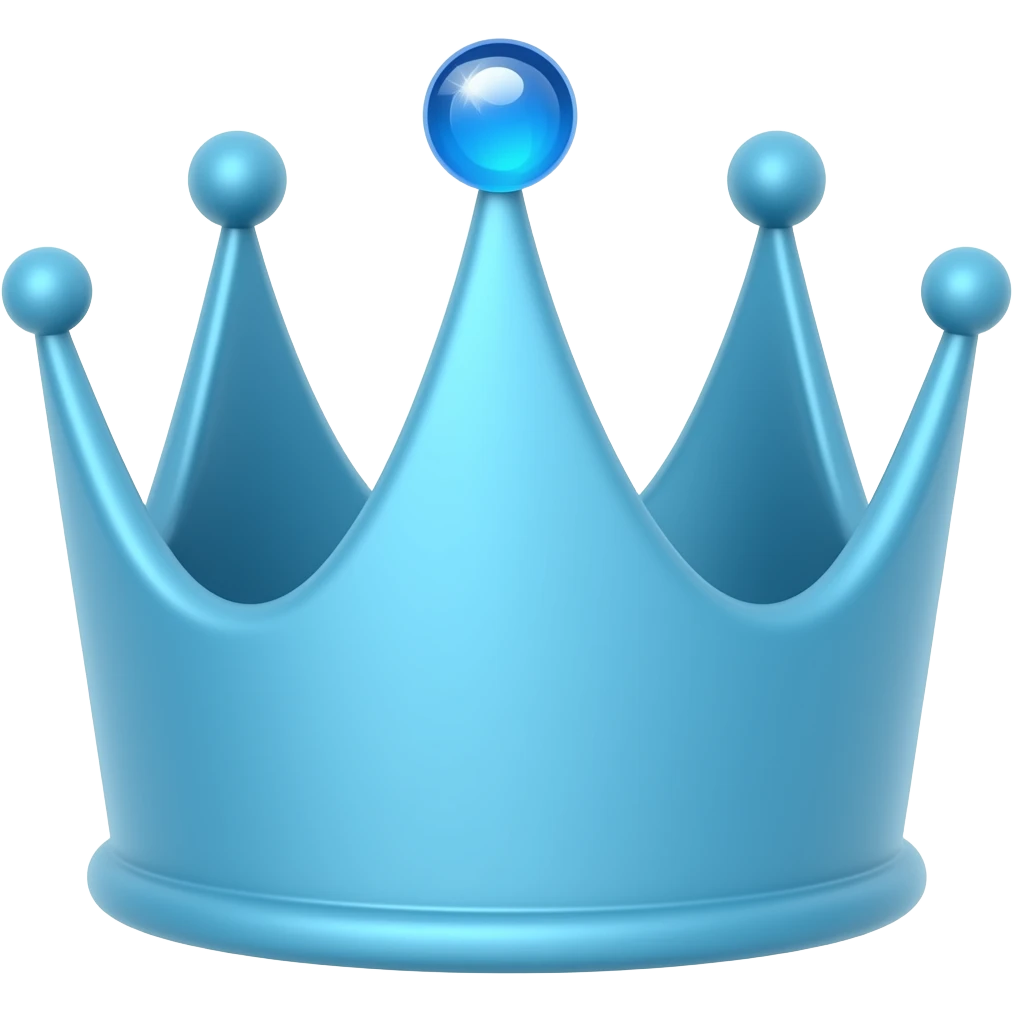 can you make a simple blue crown emoji with a little bling and with 5 points emoji
