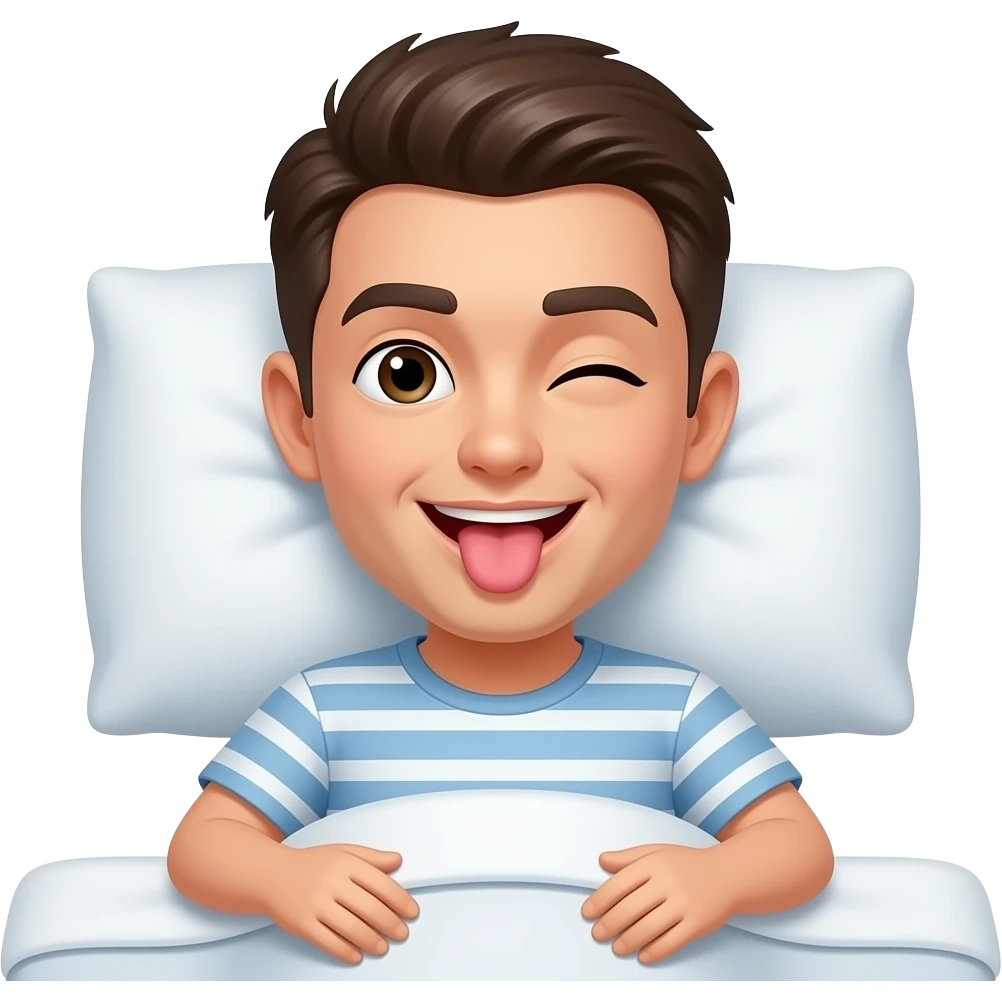 Winking face tongue out bed emoji