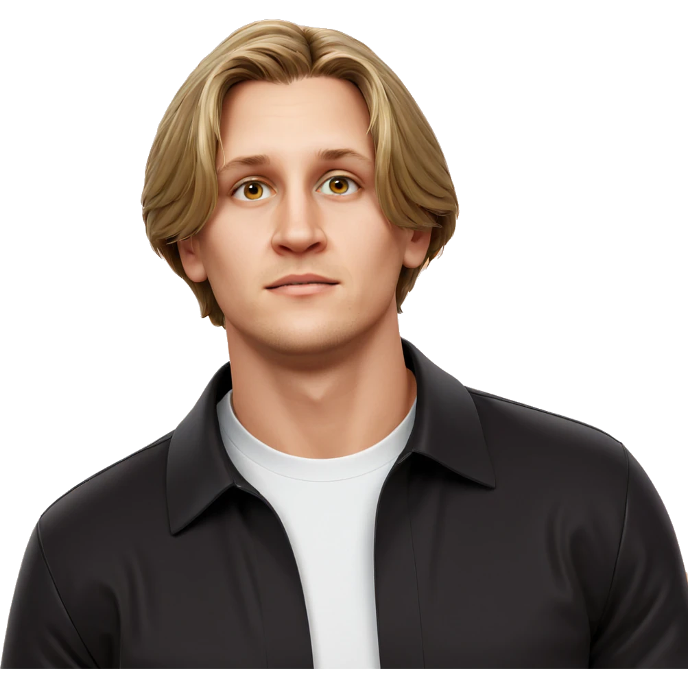 casual portrait with orange backdrop emoji