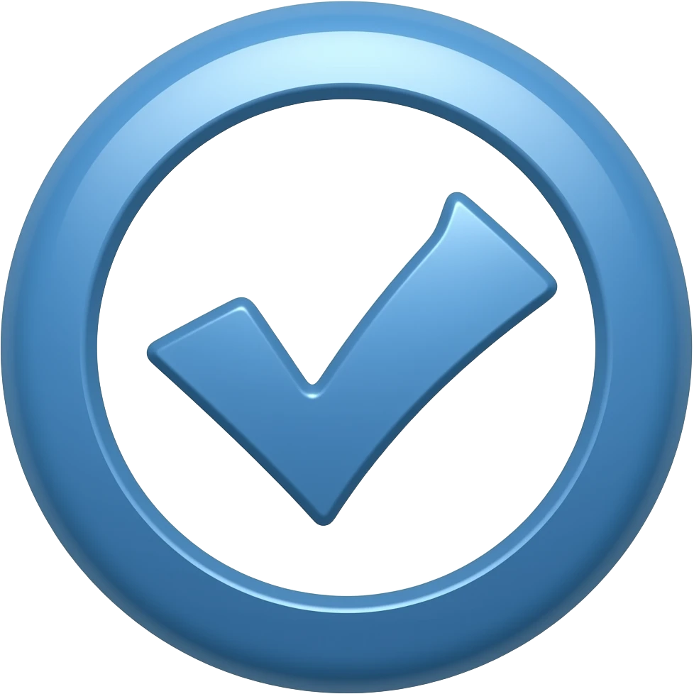 Yuvarlak mavi tik emoji