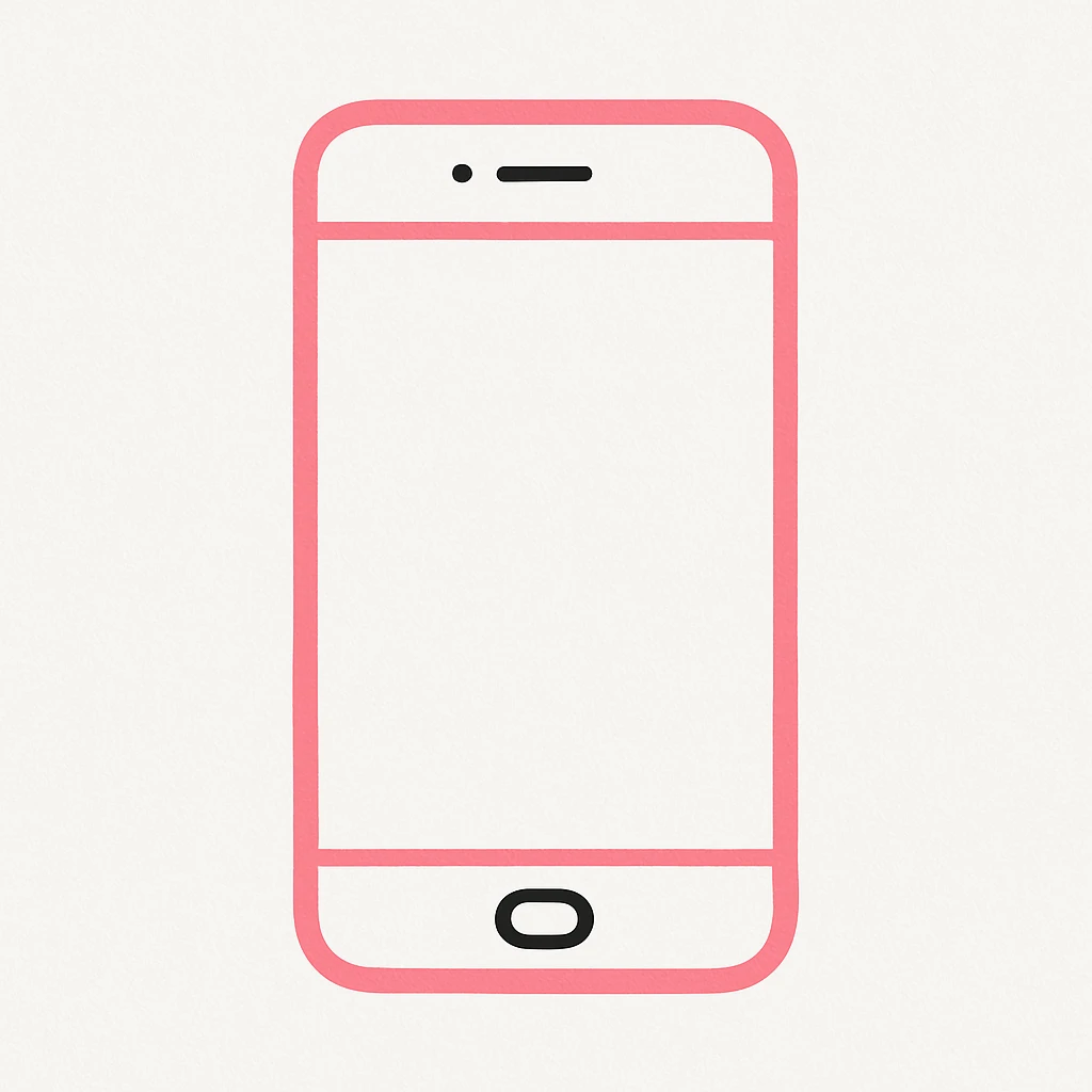 minimal pink and black phone on white background, no text emoji