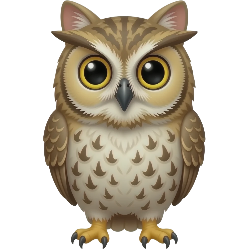 Make me a cat remove the body and replace it with the owl body and remove the owl mouth emoji