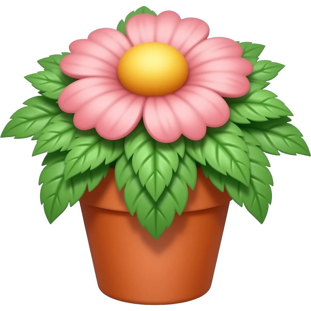 Red pot with flower hanging emoji