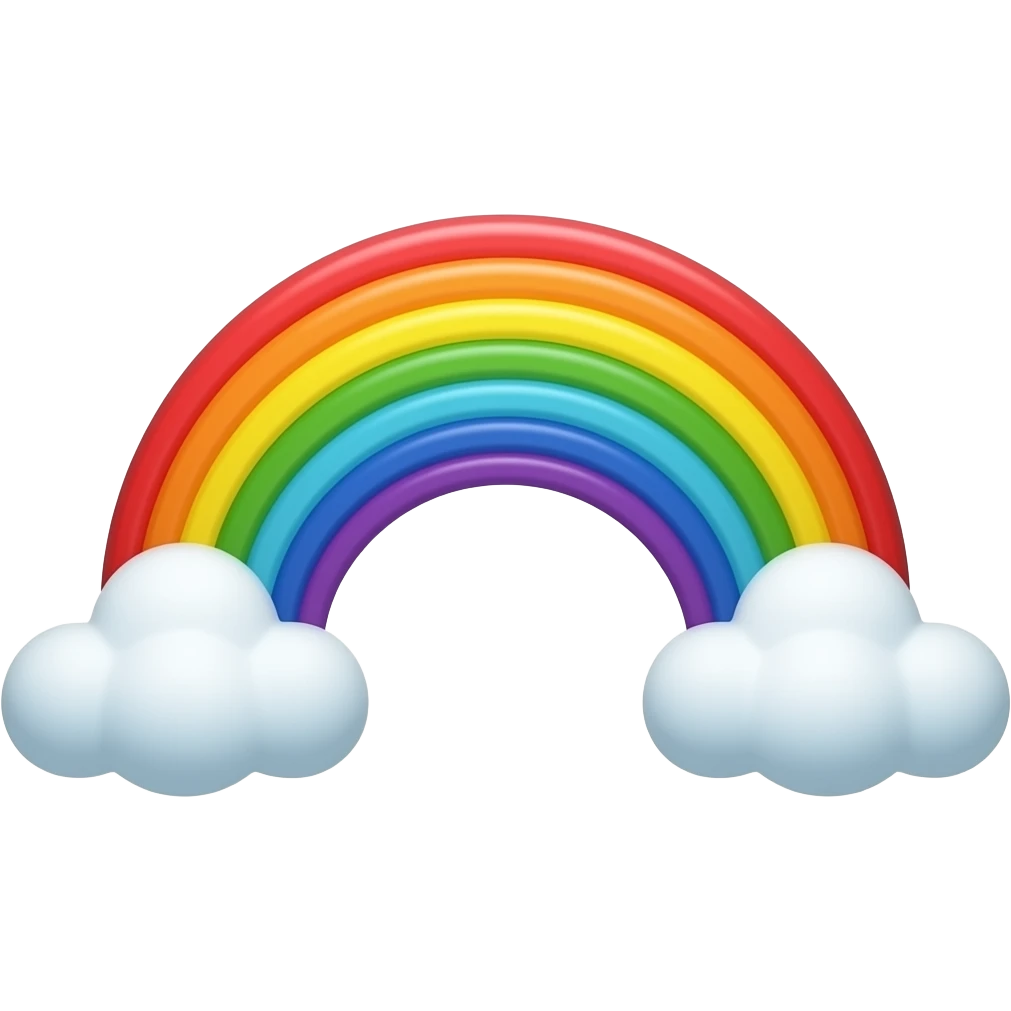 roygbiv rainbow with clouds, no background emoji