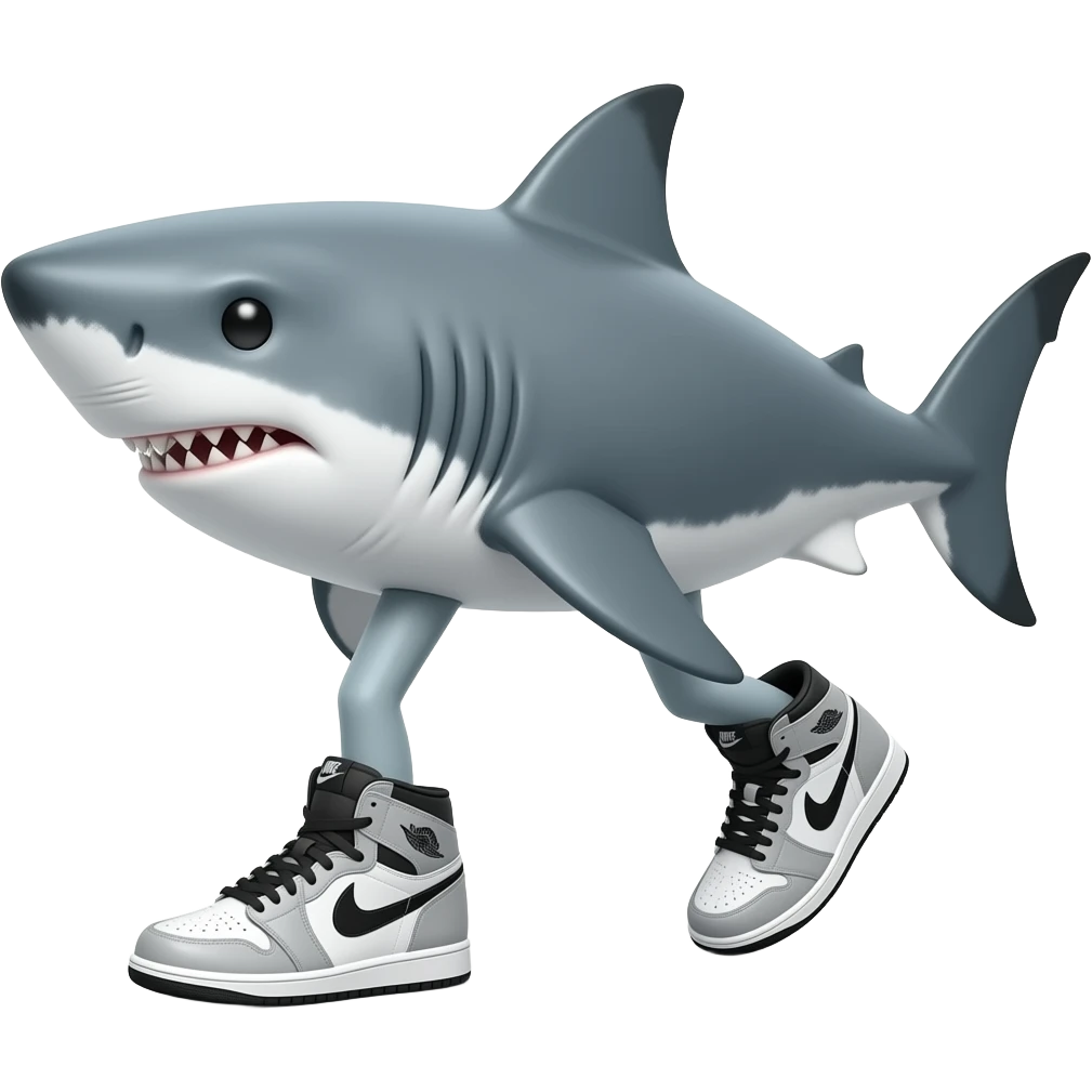 shark with legs with nike shoes tralalero Tralala emoji