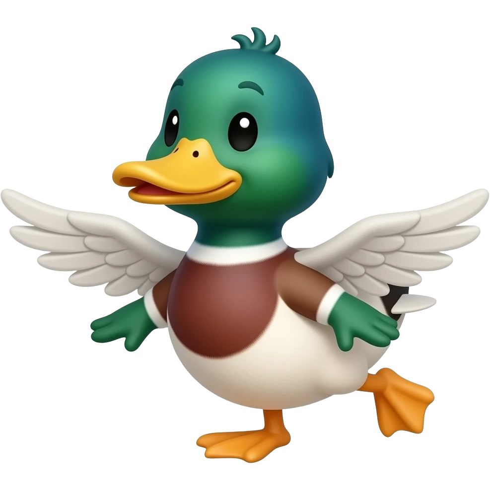 A duck with airplane wings emoji