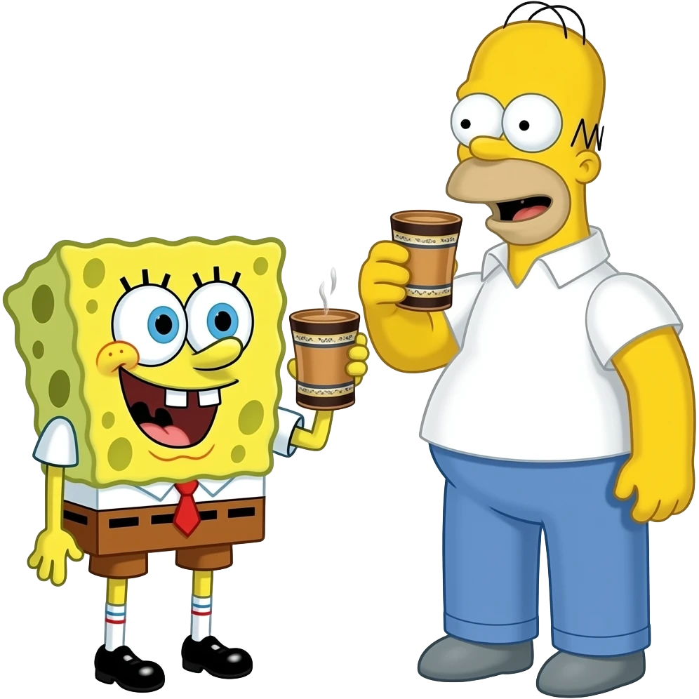 Bob esponja tomando mateHomero Simpson tomando mate emoji