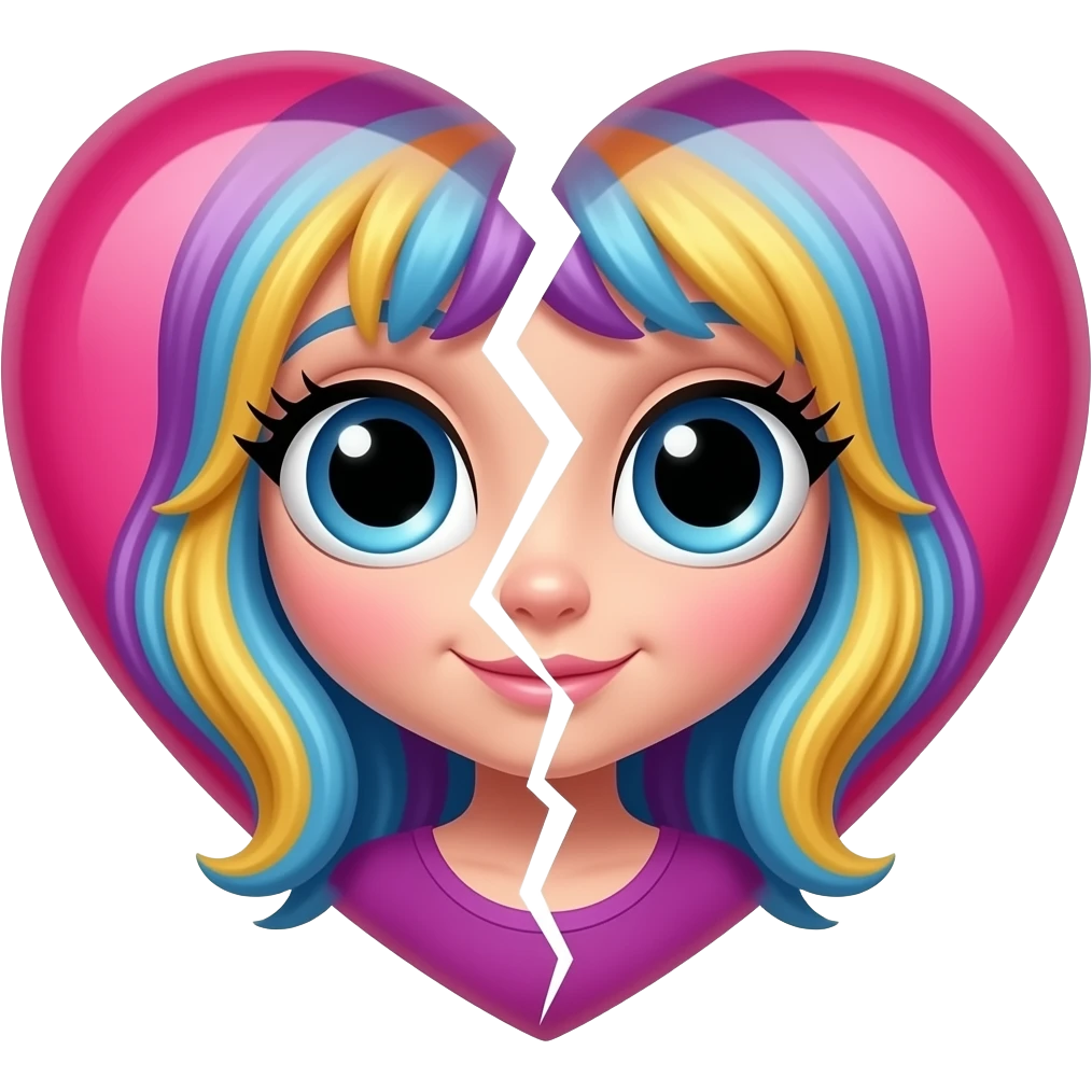 lisa frank broken heart emoji