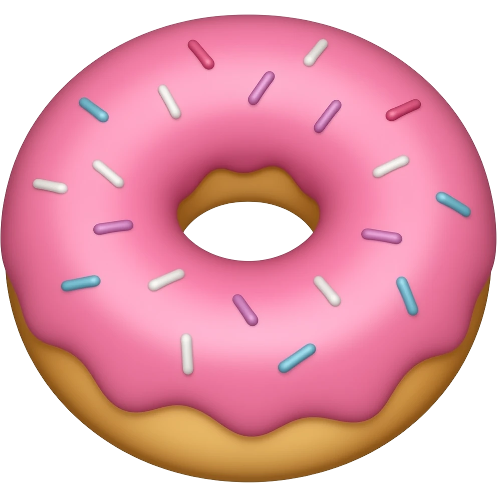 Pink donat half emoji