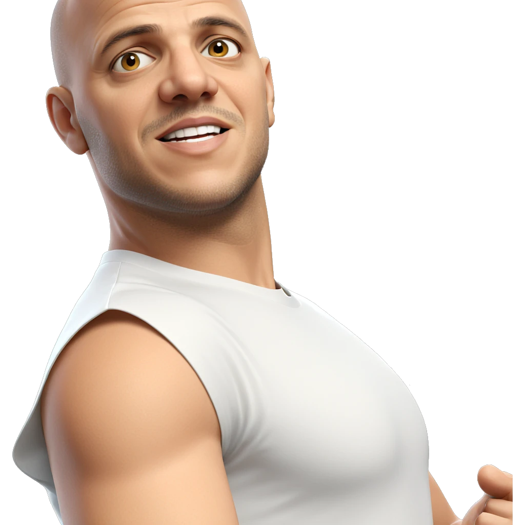 bald male in white shirt emoji