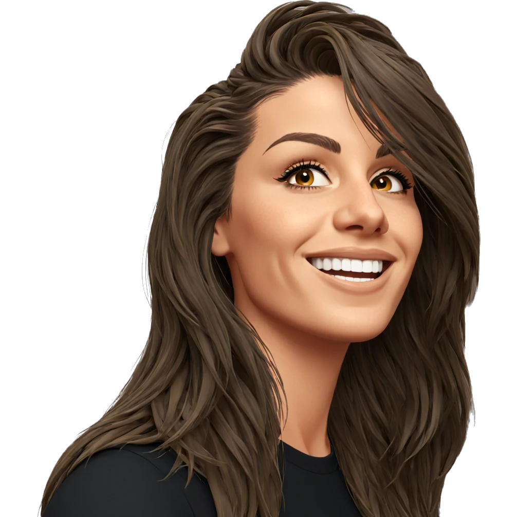 smiling girl with long hair emoji