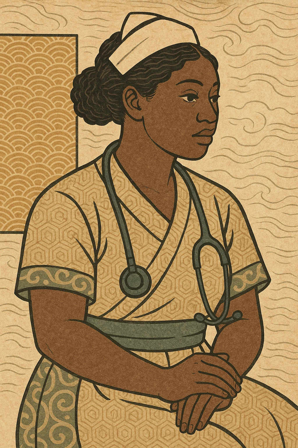 a black female nurse emoji