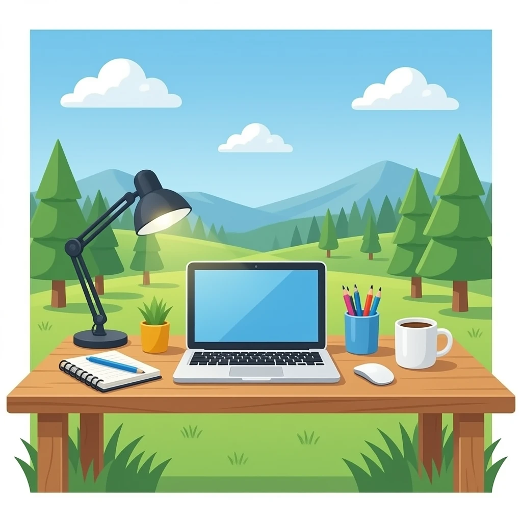 computer desk work aesthetic emoji