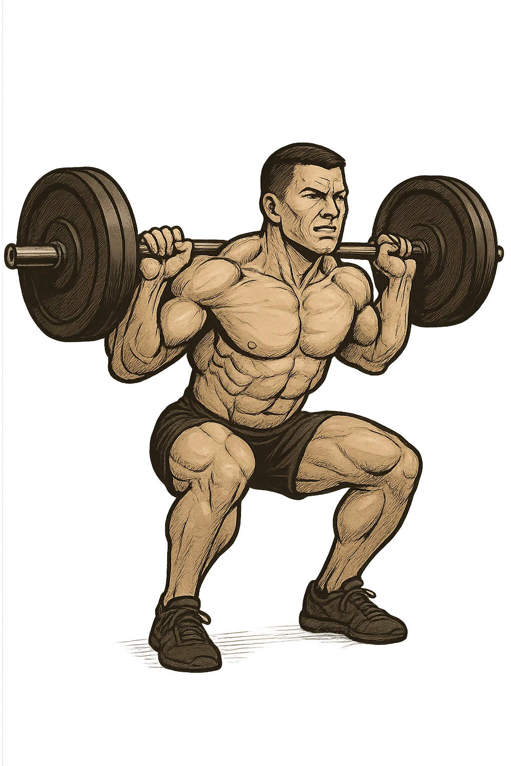 bodybuilder fa squat con bilanciere  emoji