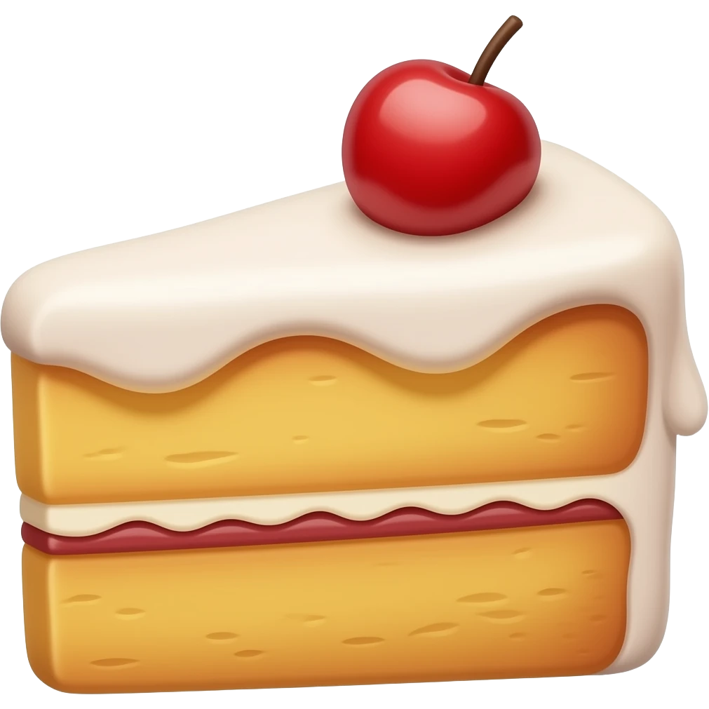 cake emoji, thick black outline, simple cartoon emoji