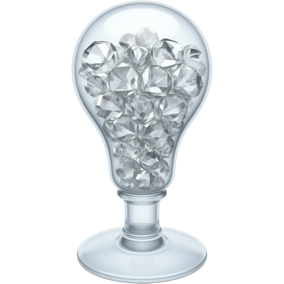 Glass stem with a bulb at the end with crystals on the inside of the bulb emoji