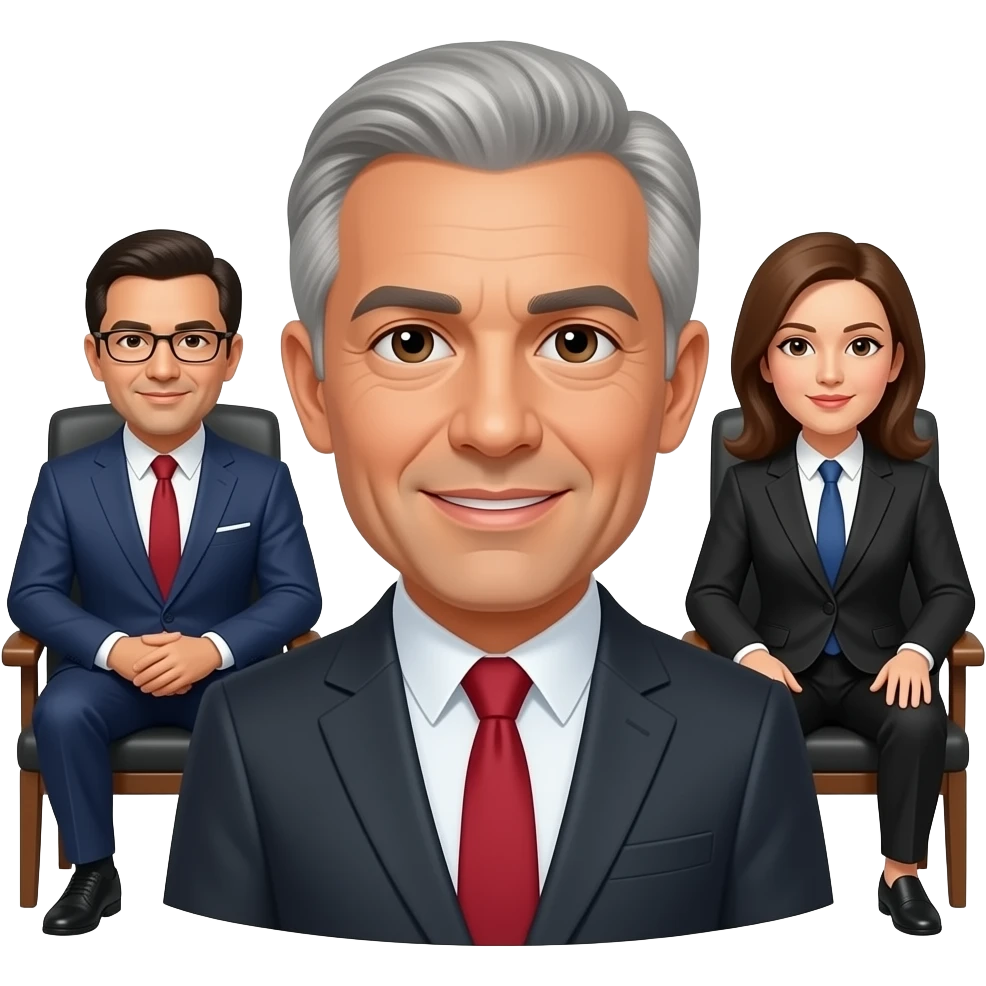 varias perfonas del govierno sentados en el congreso emoji