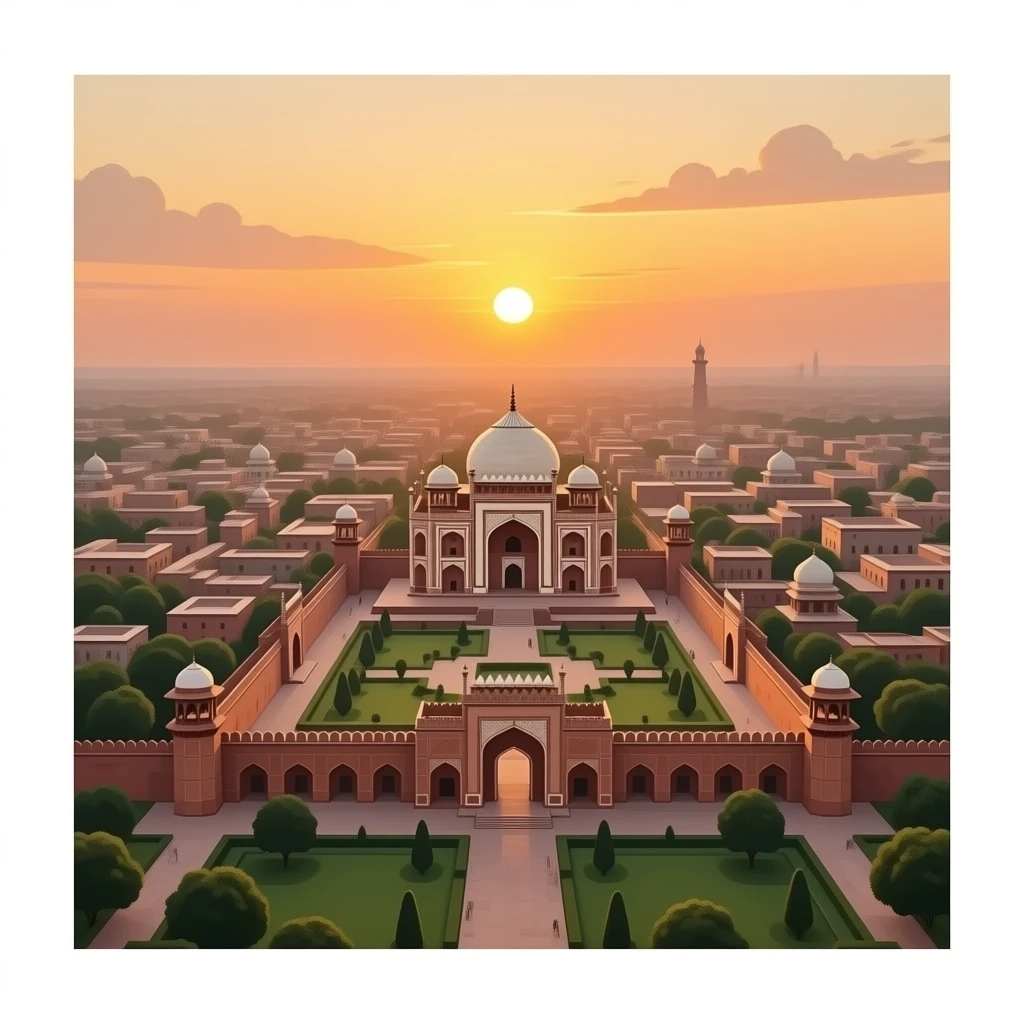 ancient Mughal Empire city top view emoji