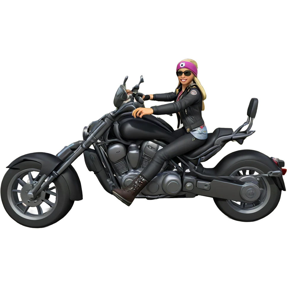 girl with motorcycle adventure emoji