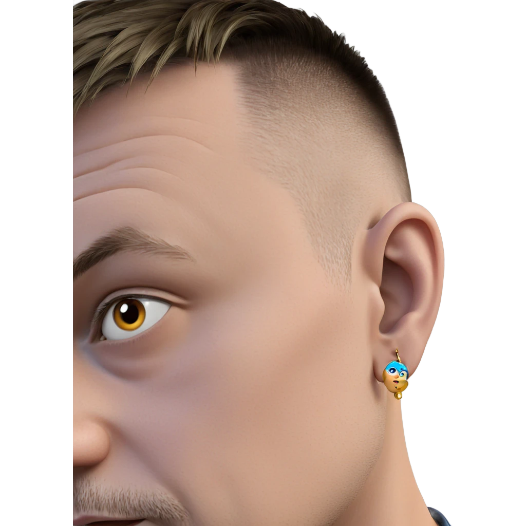 boy with stylish earrings emoji