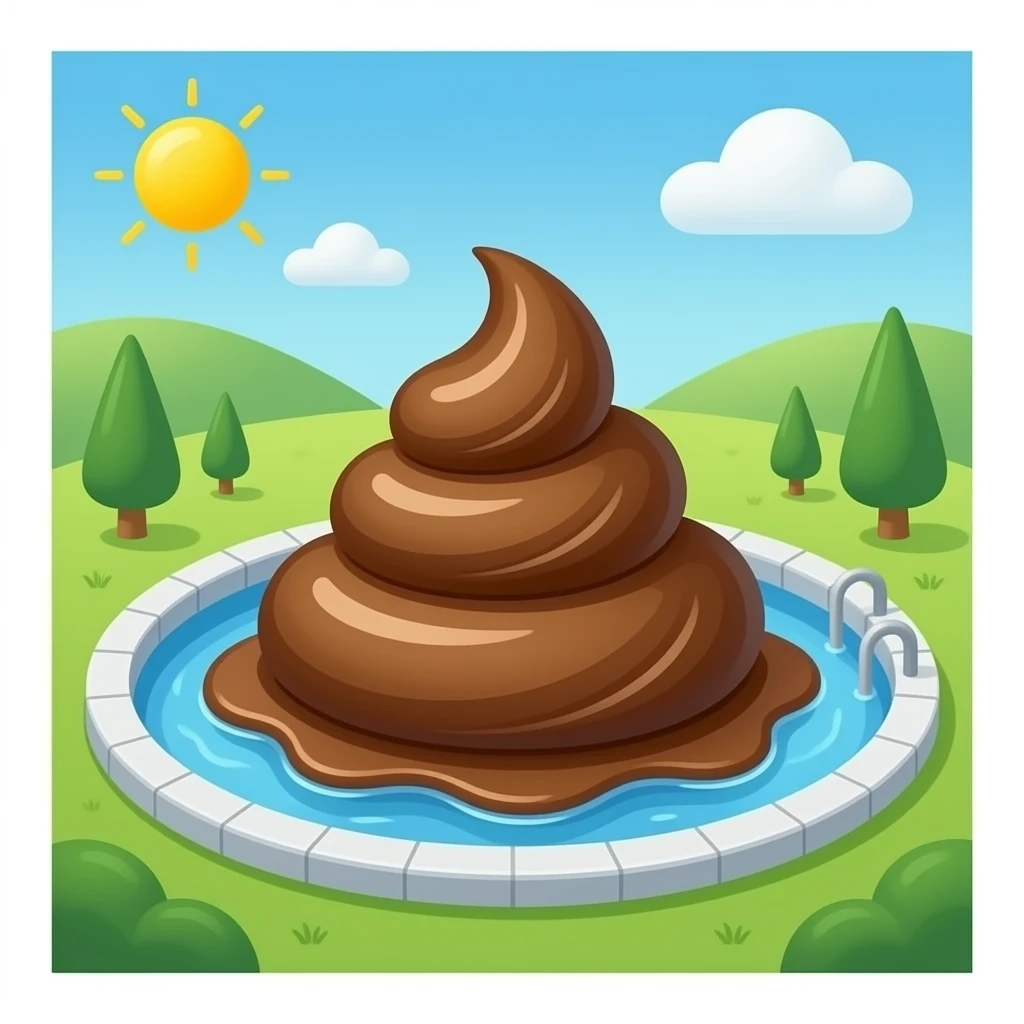 Basen z guwna ale cały w guwnie i cały bronzowy emoji