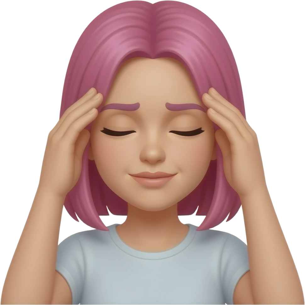 Headache woman with pink hair emoji