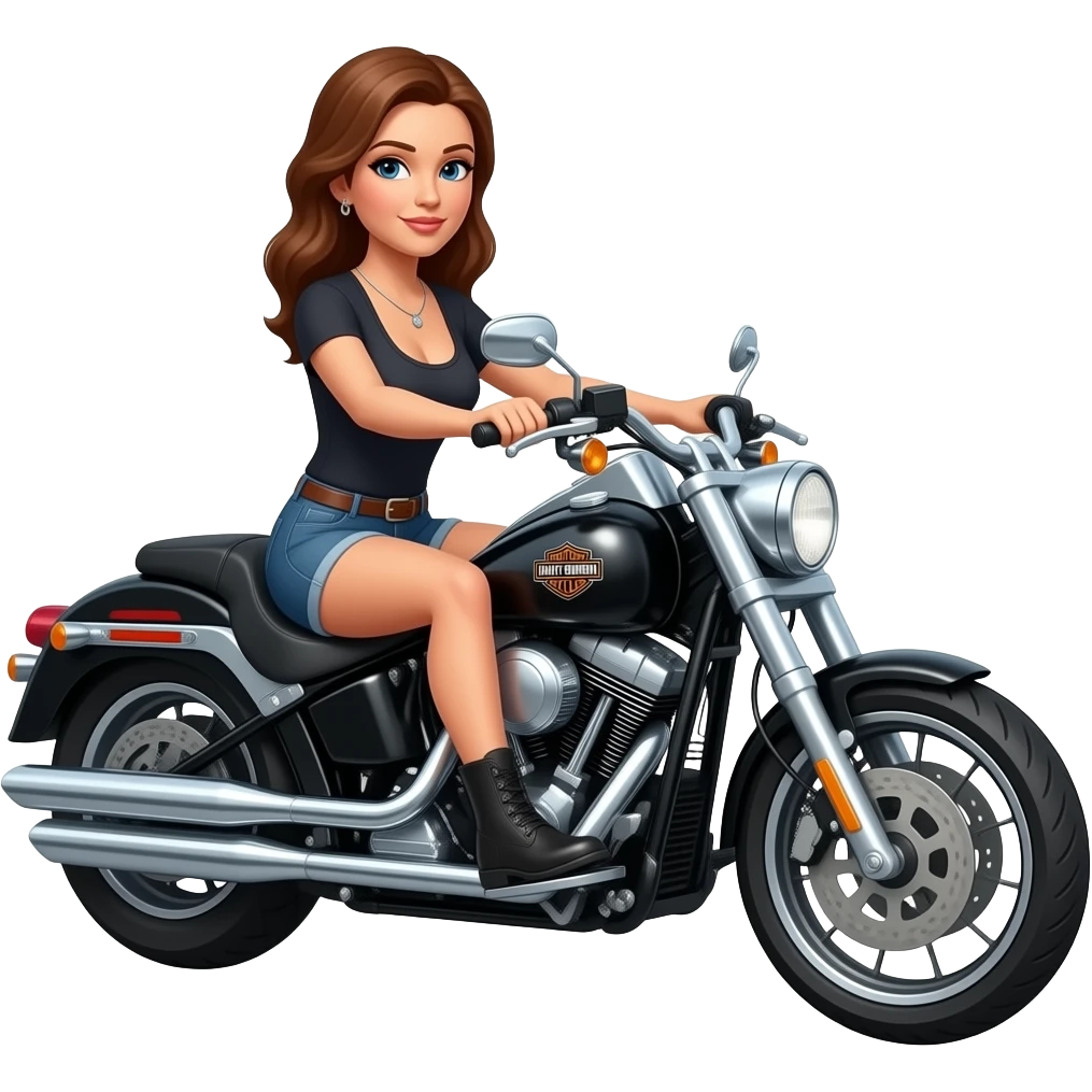 Harley Davidson road glide with woman riding emoji