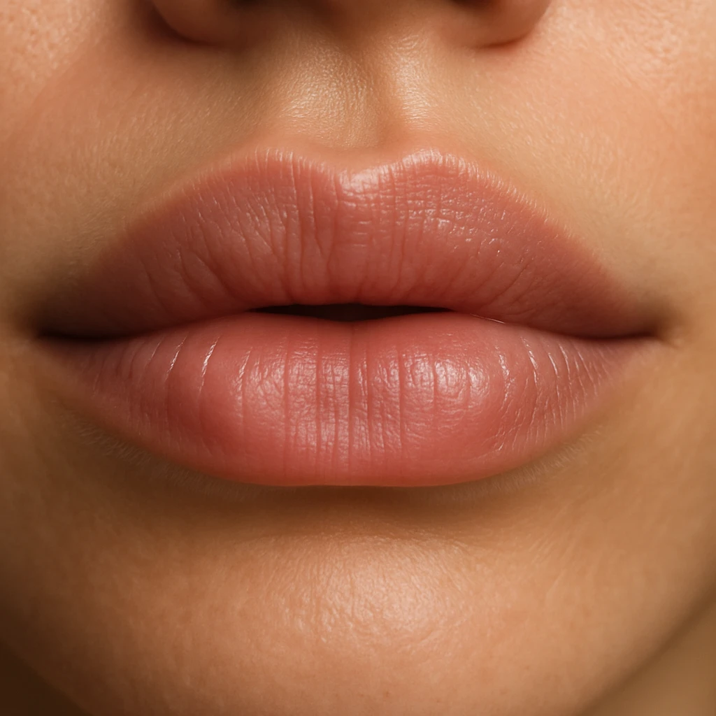 realistic puffy lips with subtle shine emoji