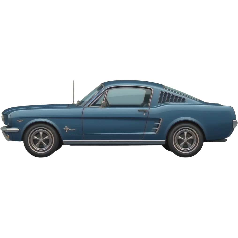 1966 mustang coupe dark blue side view emoji