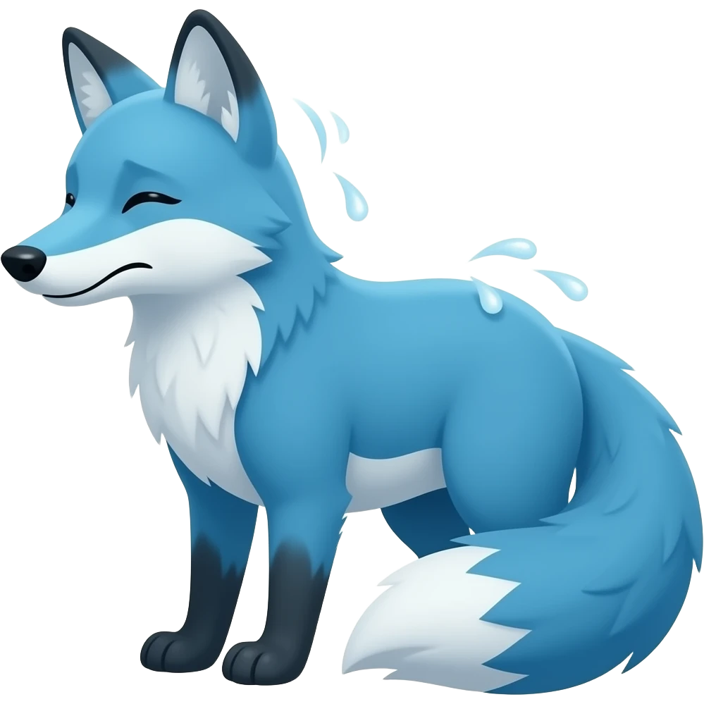 blue fox cold shivvering emoji