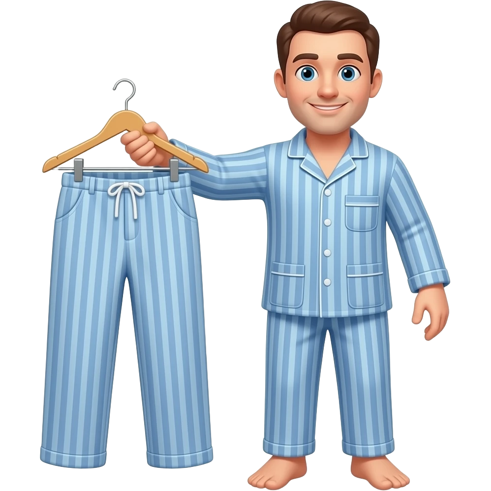 men pajama with pants hanger emoji