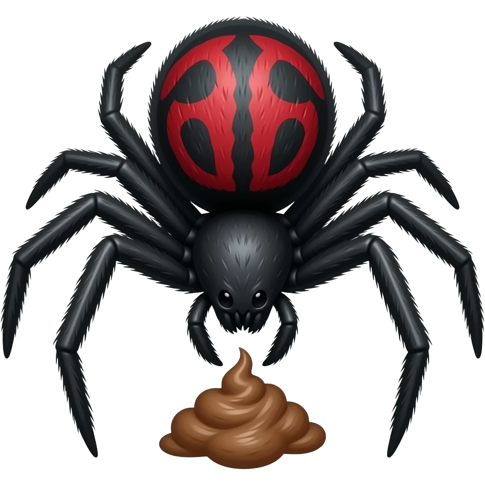 Black widow spider pooping emoji