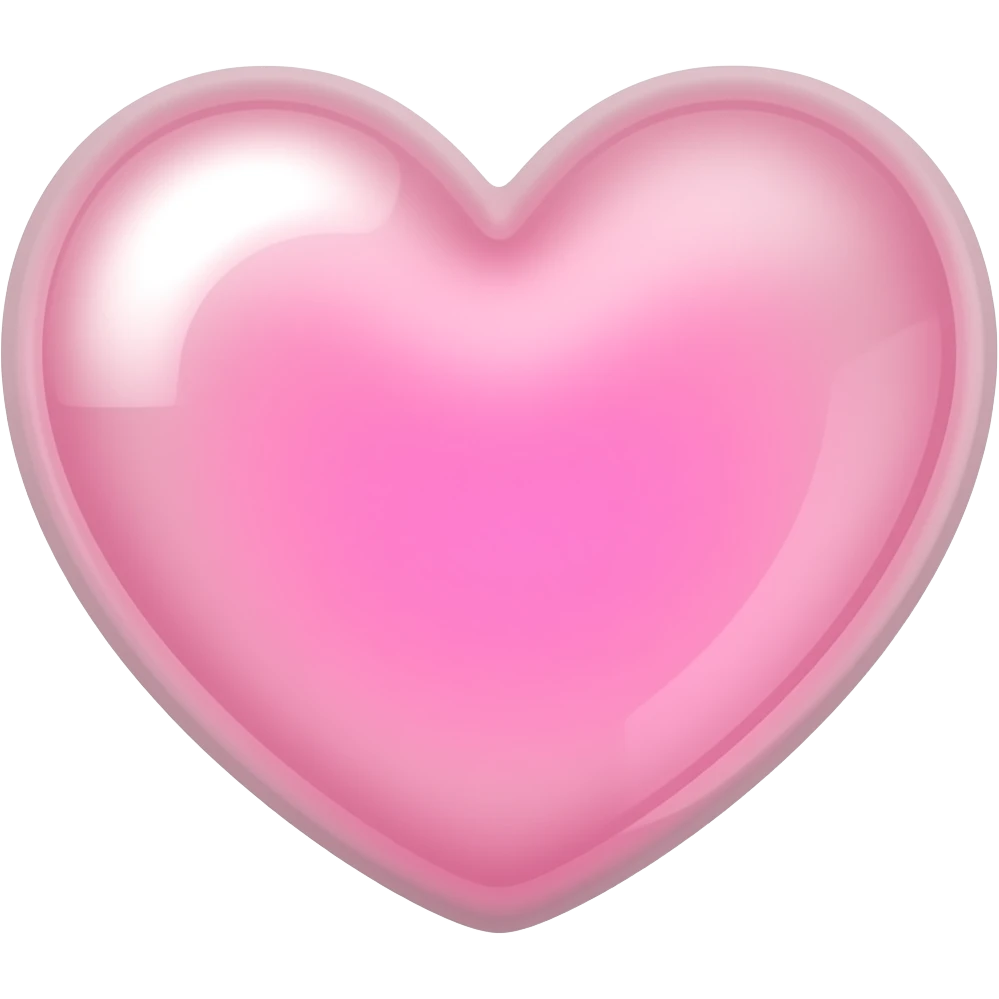 a veiny pink heart translucent with a little pink light in the middle emoji