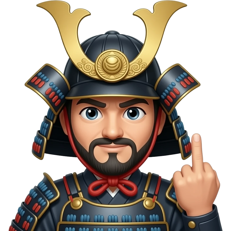 Samurai mostrando el dedo de en medio emoji