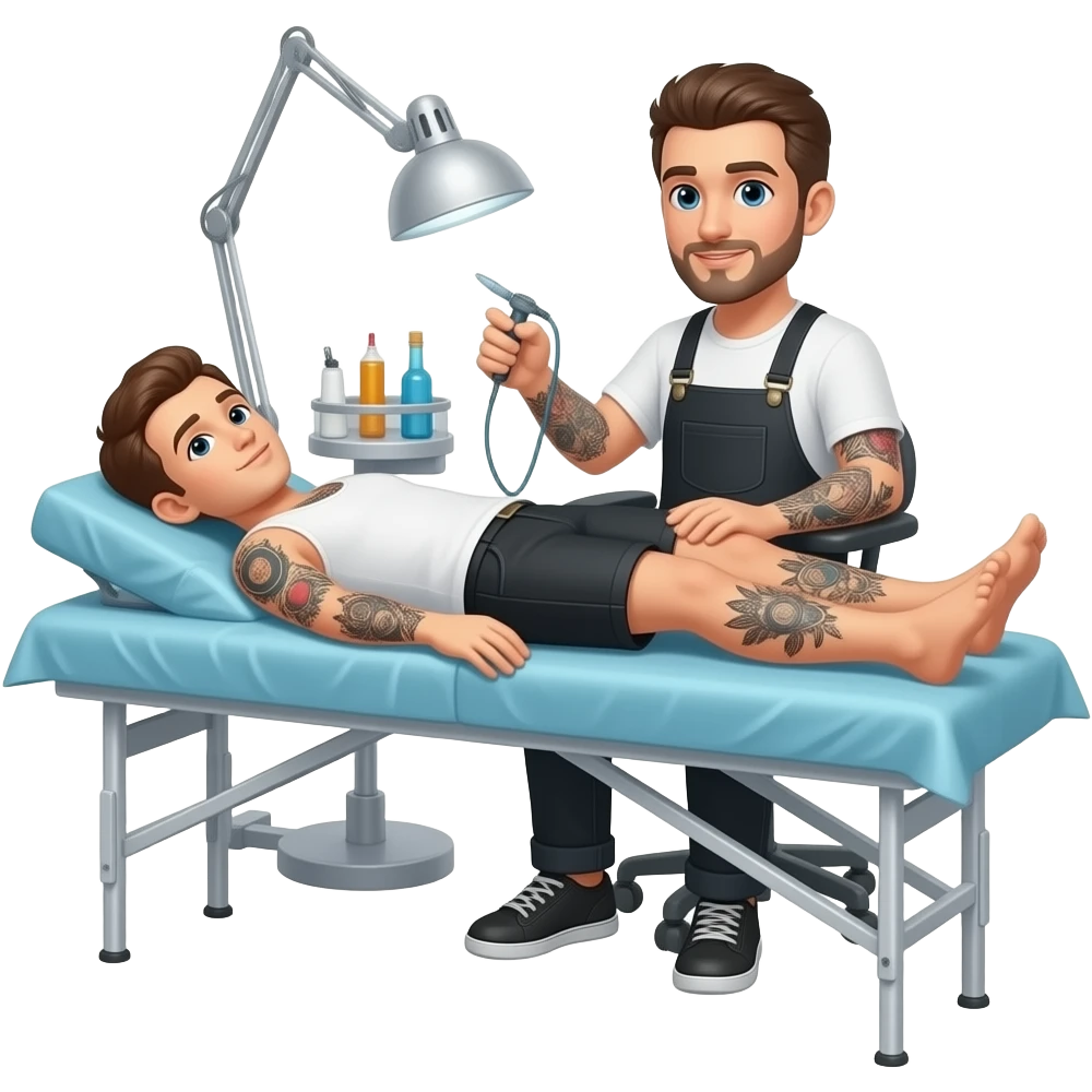 necesito un emoji de una camilla para tatuajes con su tatuador emoji
