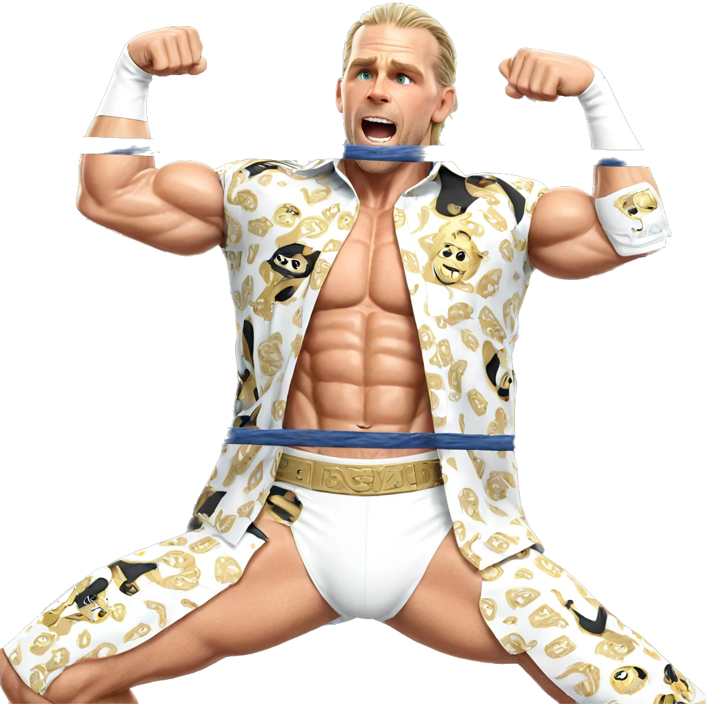 blonde muscular man in shirt emoji