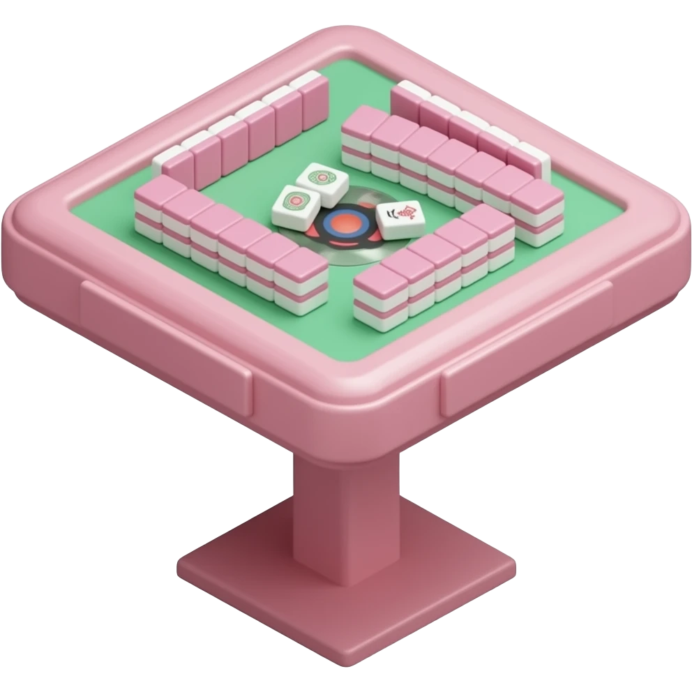 Close-up of a pink mahjong table emoji