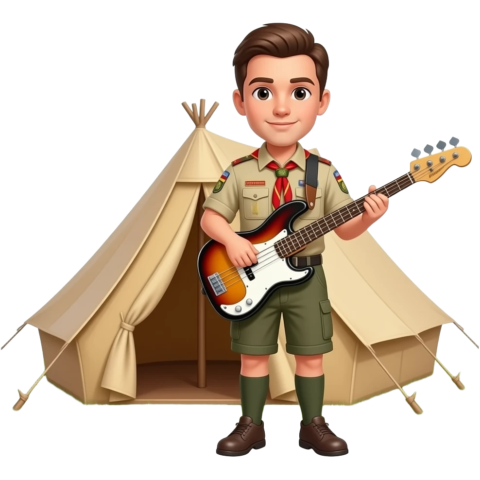 deutscher boyscout mit   bass undzelt emoji
