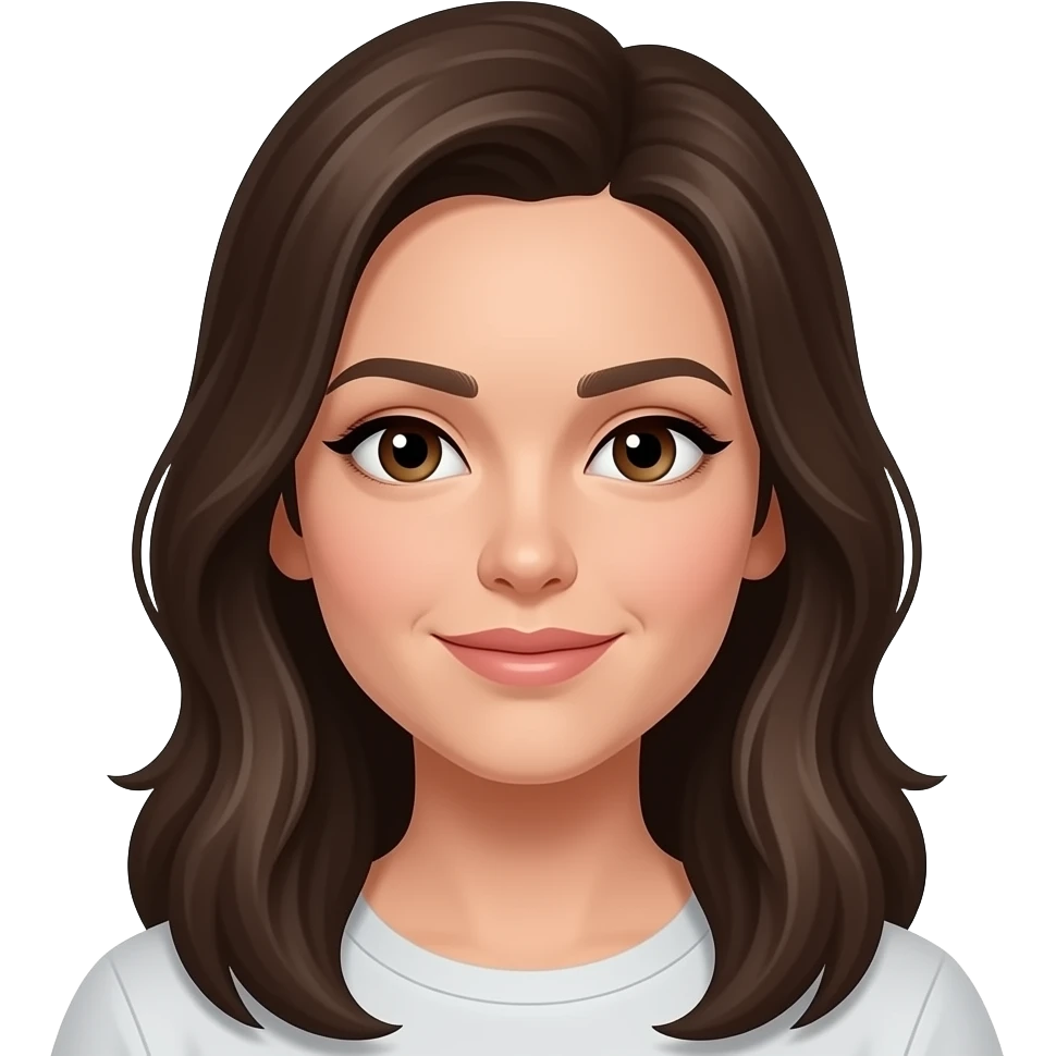 brunette lady brown eyes emoji