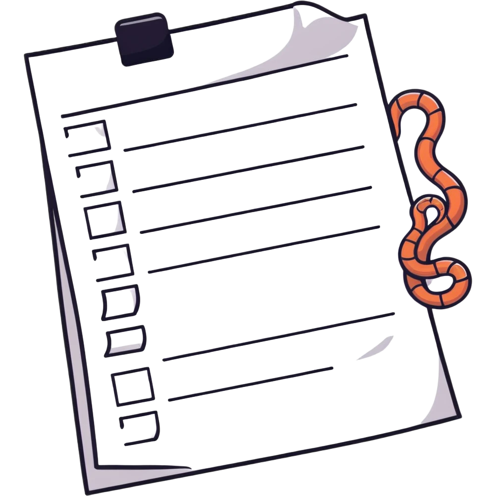 long curling to-do list paper looping up and down like a snake with tiny checkboxes fading into distance emoji
