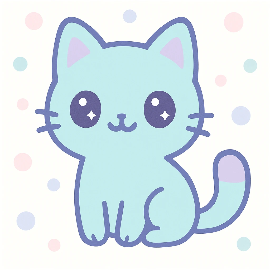 cute cat, simple and friendly emoji