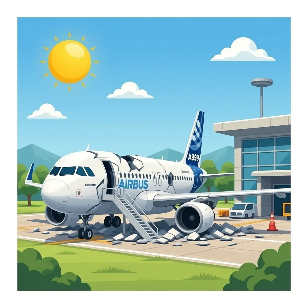 A Airbus a999 It was destroyed in airport emoji