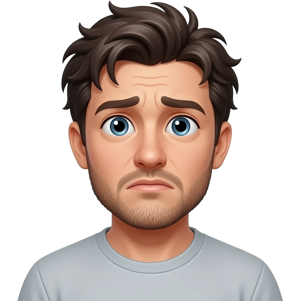 Fucked up guy really close to the screen emoji