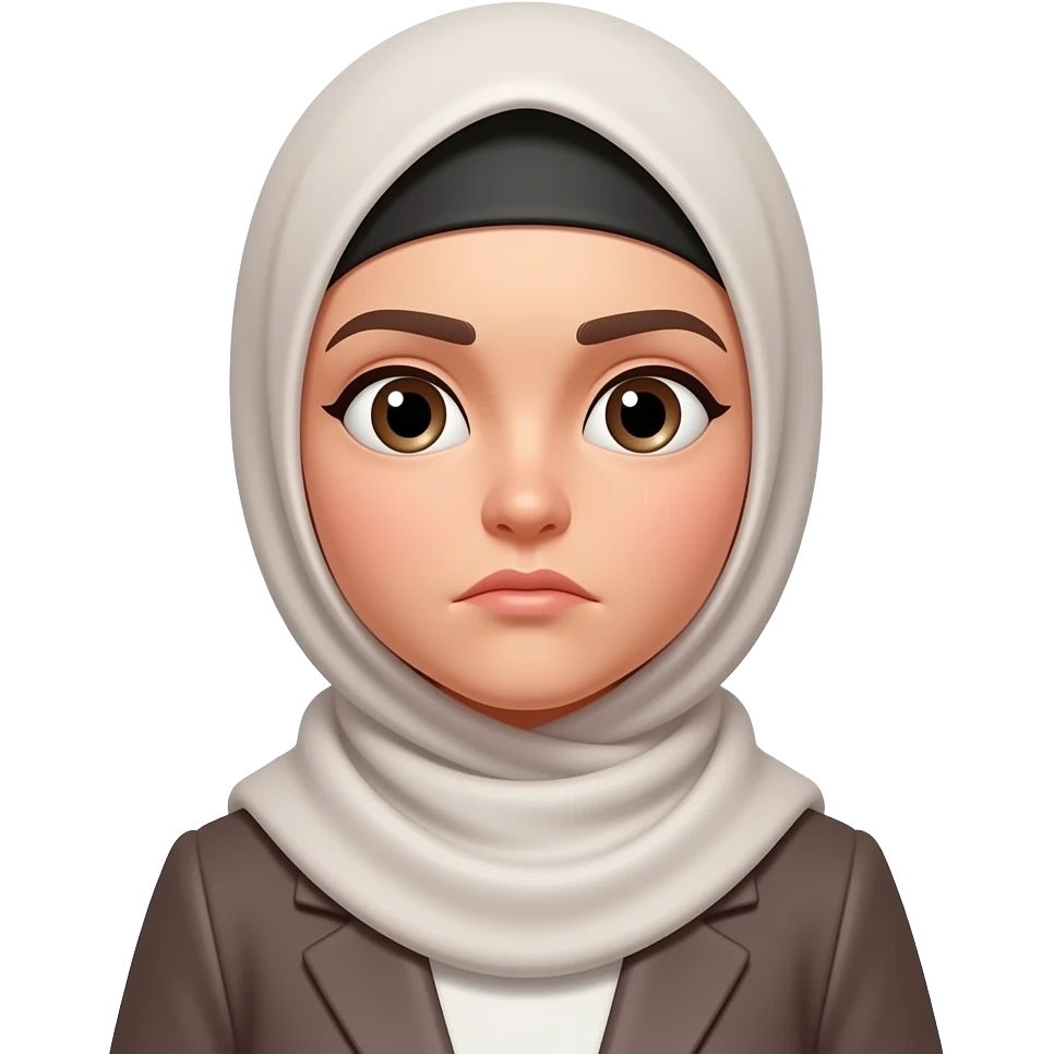 Hijabi woman + wondering emoji