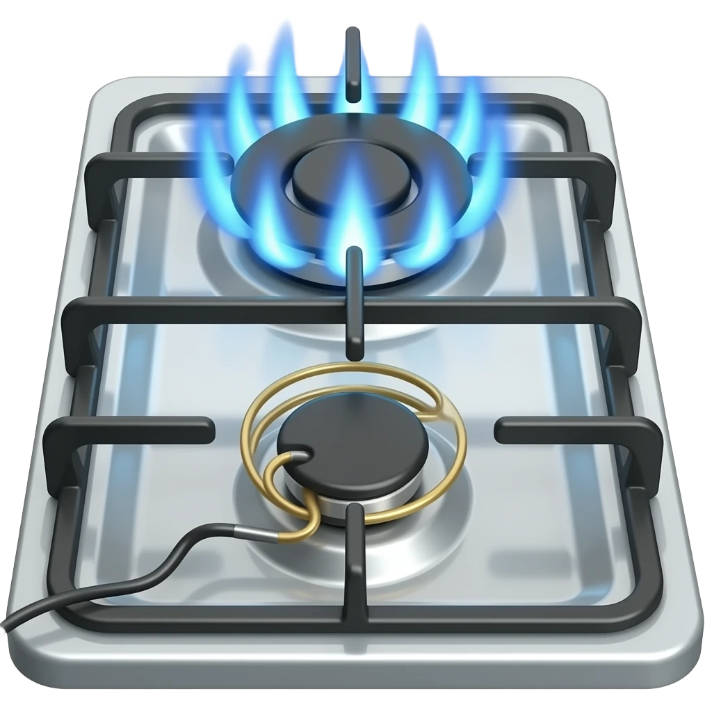 cooktop gas burner and electric burner emoji
