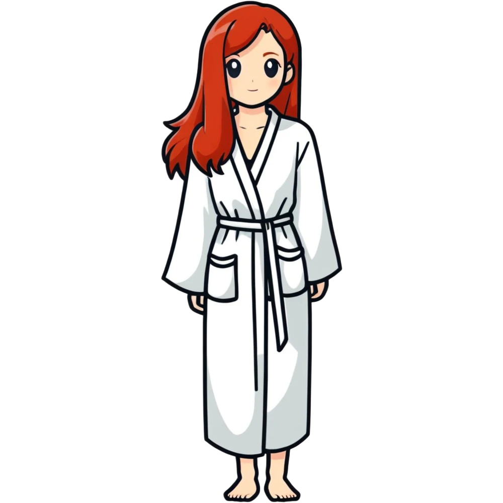 Redhead in white robe emoji